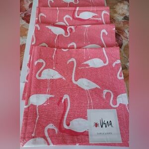 Vera Neuman Flamingo Print Fabric Napkins -Set Of 4